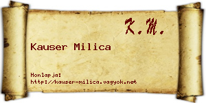 Kauser Milica névjegykártya